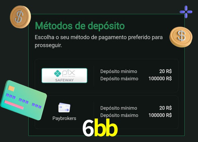 O cassino 6bb oferece uma grande variedade de métodos de pagamento